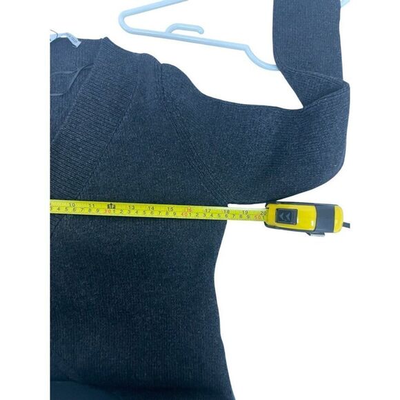 Zara Womens Sweater S Anthracite Gray Cut Out Wool Blend Cardigan 6771/135 NWT - Picture 10 of 11